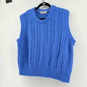 Boden Blue Cable Knit Sweater Vest